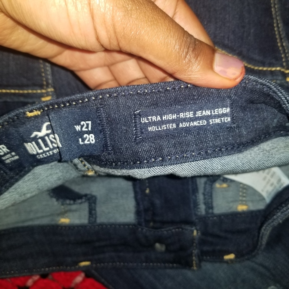 High rise super skinny dark wash distressed - Picture 5 of 5